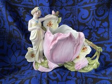 Antique Bisque Porcelain Figural Spill Vase with Cherub/Child Figure — listing 5