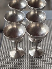 Silver-Plated Trumpet-Form Wine Goblet with Decorative Knop Stem