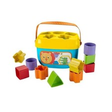 Vintage Fisher-Price Baby's First Blocks Shape Sorter (yellow/blue) with Blocks Partial set — listing 3