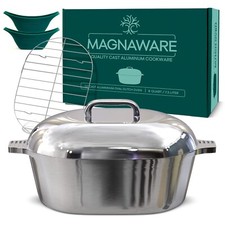 Vintage Cast Aluminum Oval Dutch Oven Roaster with Lid — listing 3