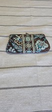 Vera Bradley Java Blue Quilted Kisslock Clutch Wallet, Brown & Blue Floral, 8 x 5 in — listing 3