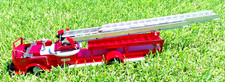 Vintage Model Toys Rossmoyne Aerial Ladder Fire Truck, Pressed Steel — listing 4
