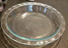 Pyrex Clear Glass Fluted Rim Deep Dish Pie Plate 9.5 inch