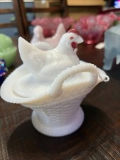 Milk Glass Hen on Nest Covered Dish, 3.5 x 5 inch, Marked 5 — listing 4