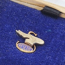 10K Gold Winged Airline Pilot/Service Pin with Enamel Eagle Emblem and Diamond Accent — listing 5