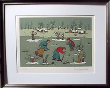 Josip Generalić 'Erntezeit' (Harvest Time) Naive Art Exhibition Print, 1977 — listing 2