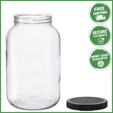 Large Clear Glass Storage Jar with Screw-On Metal Lid (Gallon-Size Cracker/Pantry Jar) — listing 2