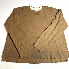 L.L.Bean 100% Cashmere Waffle-Knit Crewneck Sweater, Men's M-Reg, Camel/Tan — listing 2