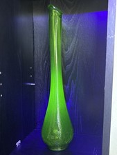 Miniature Green Uranium Crackle Glass Pitcher, 4 inches Tall, Hand-Blown with Applied Handle — listing 5