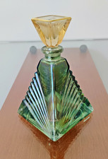 Vintage Art Deco Cut Crystal Perfume Bottle with Pyramid Stopper — listing 4