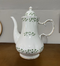 Royal Tara Fine Bone China Small Teapot with Blue Floral Pattern and Gold Trim — listing 3