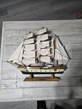 Pair of Handmade Wooden Sailing Ship Models — listing 3