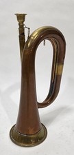 Vintage Brass Military-Style Bugle with Mouthpiece and Chain — listing 5