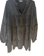 White Birch Colorblock Cotton Gauze Button-Front Duster/Tunic, Size M — listing 4