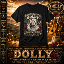 Dolly Parton Guitar Photo Graphic Band Tee, Gray Medium — listing 2