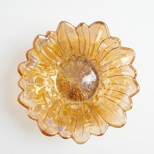 Vintage Marigold Carnival Glass Sunflower Pattern Ruffled Bowl 6" — listing 5