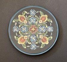 Vintage Scandinavian Rosemaling Hand-Painted Wooden Wall Plate with Swedish Smorgasbord Motto — listing 2