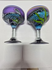 Hand-Blown Green-Tinted Margarita Glass with Controlled Bubbles — listing 2