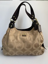 Coach Op Art Signature Sateen Drawstring Shoulder Bag in Black/Grey — listing 2