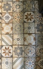 Glazed Porcelain Stone Tile Samples (2 pieces, tumbled/textured finish) — listing 5