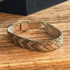 Sterling Silver 925 Italy Woven Mesh Braided Bracelet with Bolt Ring Clasp, 7.5" L — listing 3