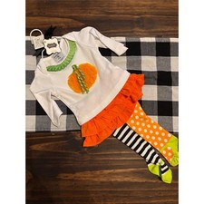 Mud Pie Halloween baby outfit Baby Girl Halloween 3-Piece Outfit - 'Boo' Bodysuit, Candy Corn Leggings & Headband, 6-9 Months — listing 6