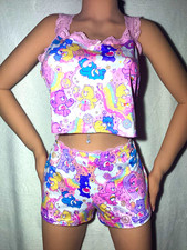 Care Bears Cream Pajama Shorts / Sleep Shorts with Elastic Waist