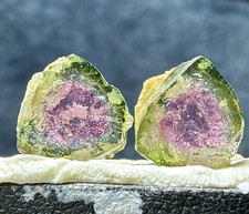 Watermelon Tourmaline Slice Cabochon in Display Case — listing 5