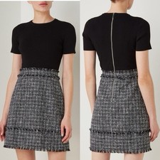 Ted Baker London Green Tweed Bouclé Mini Skirt with Gold Buttons, Size 0 (US 4) — listing 5