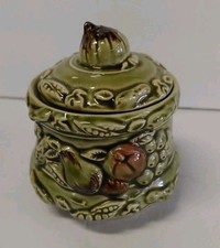 Retro 1970s Green Ceramic Coffee/Drink Set — Tall Lidded Jug/Carafe with Matching Mugs — listing 5