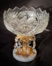 Vintage Italian Stacked Crystal Ball Table Lamp with Marble Base — listing 2