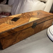 Handcrafted Wooden Marquetry Quilt-Pattern Hinged Keepsake Box — listing 2