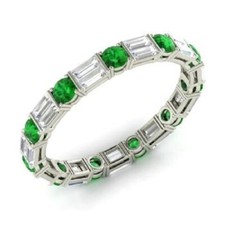 14K Yellow Gold Oval Emerald & Diamond Accent Ring with Ribbed Shoulders — listing 5