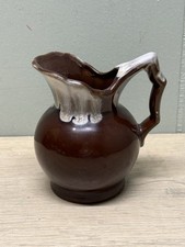 Vintage Brown Drip Glaze Pitcher and Wash Basin Bowl Set — listing 5