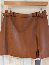 Free People "Ravished" Embroidered Leather Mini Skirt, Size 0 — listing 2