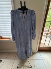 Anrabess Navy Tiered Babydoll Dress, 3/4 Bell Sleeve, Size Large (New with Tags) — listing 4