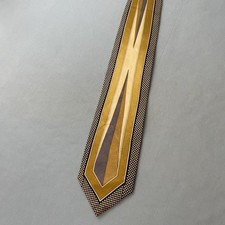 Vintage Gold-Tone Diamond Lattice Tie Tack with Chain and Clutch Back — listing 5