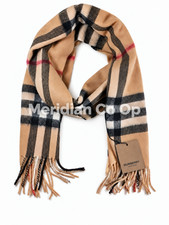 100% Cashmere Scarf, Made in Scotland, Pink Cream Purple Green Multi-Stripe, Fringed, listing 2