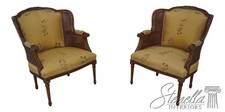 French Louis XV Style Cream and Gilt Caned-Back Side Chair with Silk Upholstered Seat — listing 5