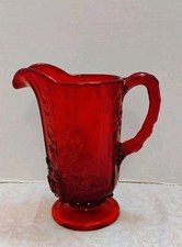 Westmoreland Paneled Grape Milk Glass Set - Pitcher, Gravy Boat with Underplate, and Footed Compote — listing 2