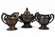 Vintage Silverplate 5-Piece Tea & Coffee Service with Oval Gallery Tray — listing 5