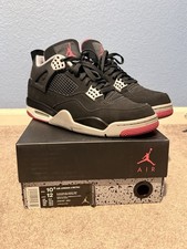 Air Jordan 4 Retro 'Bred' Black Cement Red Sneakers — listing 6