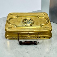 Antique French Brass Charcoal Hand/Foot Warmer with Stoker Vent — listing 3