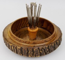 Turned Wood Nut Bowl with Cast Metal Nutcracker Post Center — listing 6