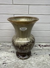 Jasba Keramik West German Pottery Vase with Cobalt Blue Floral Relief — listing 2
