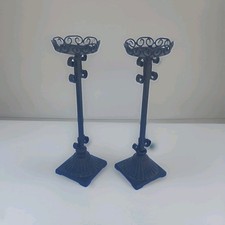 Set of Wrought Iron Twisted-Stem Floor Candlesticks with Star Base — listing 2