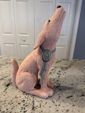 Southwestern Speckled Turquoise Ceramic Howling Coyote Figurine 9" — listing 4