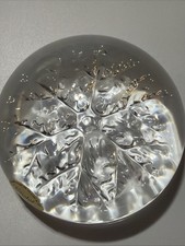Etched Snowflake Glass Hexagonal Paperweight, Small (3.75" wide) — listing 4