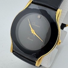 Parmex Quartz Watch with Blue Denim Fabric Strap, White Dial with Large Easy-Read Arabic Numerals — listing 3