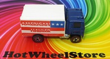 Hot Wheels American Hauler Box Truck, Blue Cab / White "Coast to Coast" Box Red stripe — listing 5